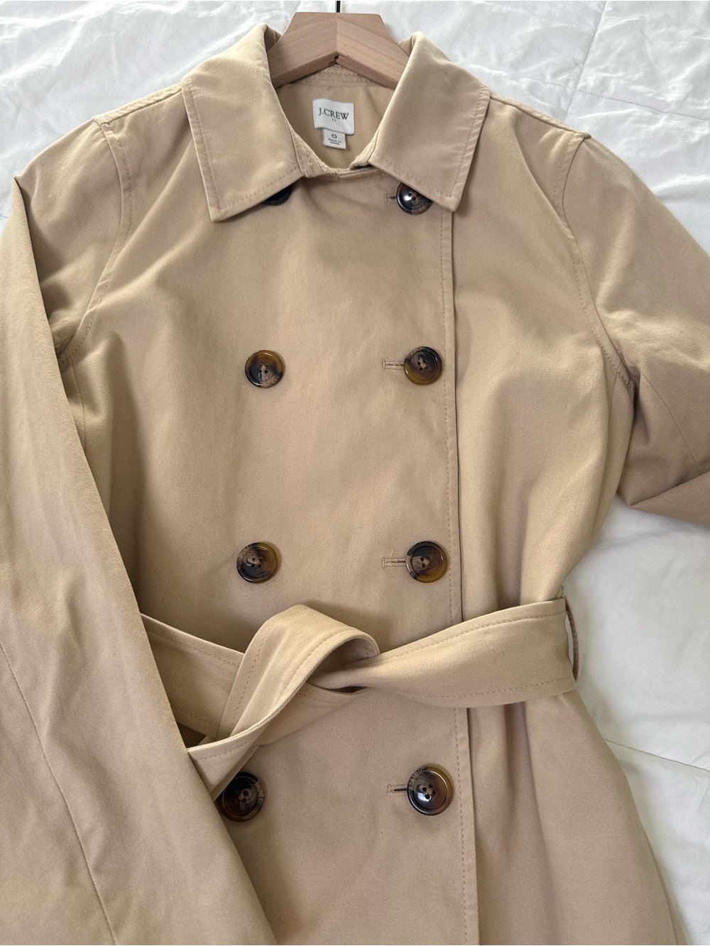 J. Crew Double-Breasted Trench Coat in Beige